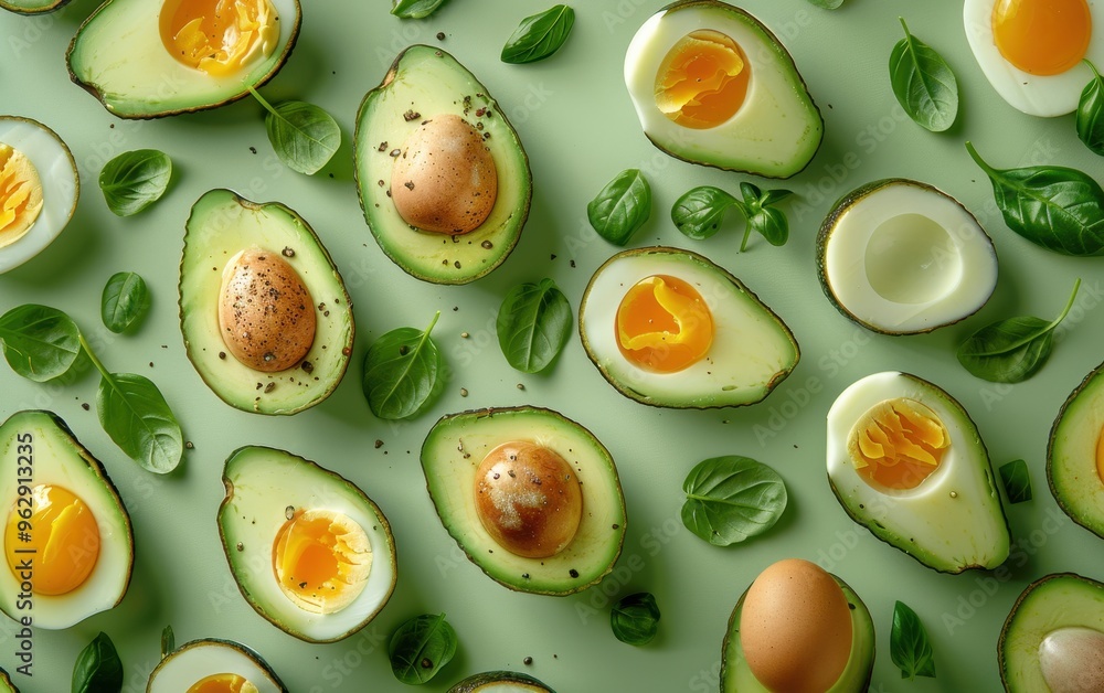 Avocado and Egg Breakfast Pattern Avocado and Egg Breakfast Pattern