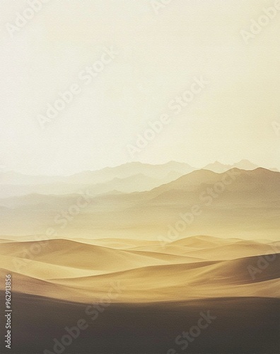 Dreamy Desert Landscape with Golden Sands and Soft Dunes