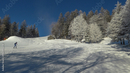 ski slope in domobianca during winter