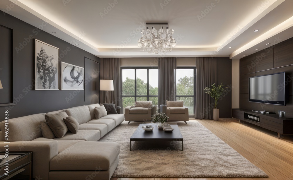 Fototapeta premium modern luxury living room interior design