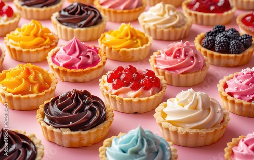 Assortment of Colorful Mini Desserts