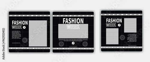 set of social media template for fashion style or garment business suitable for streetwear fashion