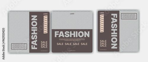 set of social media template for fashion style or garment business suitable for streetwear fashion