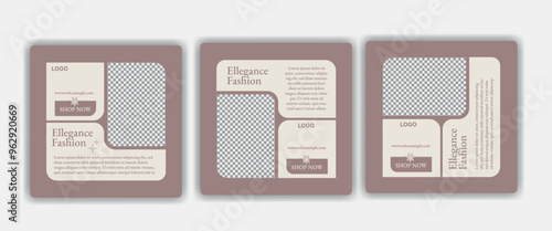set of social media template for fashion style or garment business 
