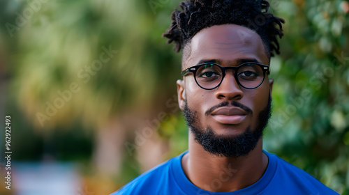 Man Blue Shirt Smiling For The Camera.