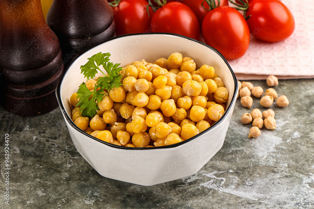 Canned chickpea in the bowl Canned chickpea in the bowl