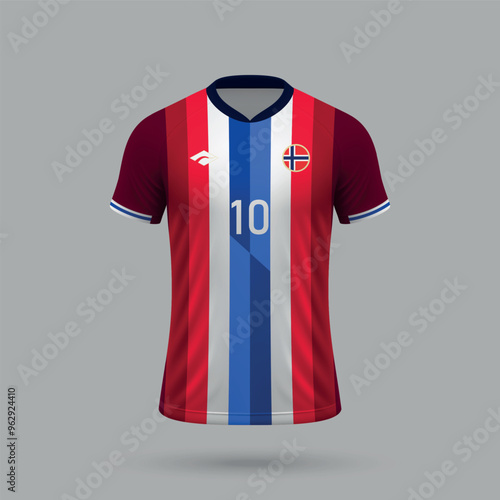 3d realistic soccer jersey Norway national team 2024