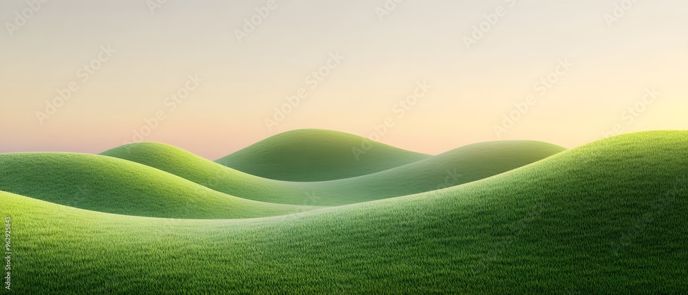 Obraz premium Rolling Green Hills at Sunset