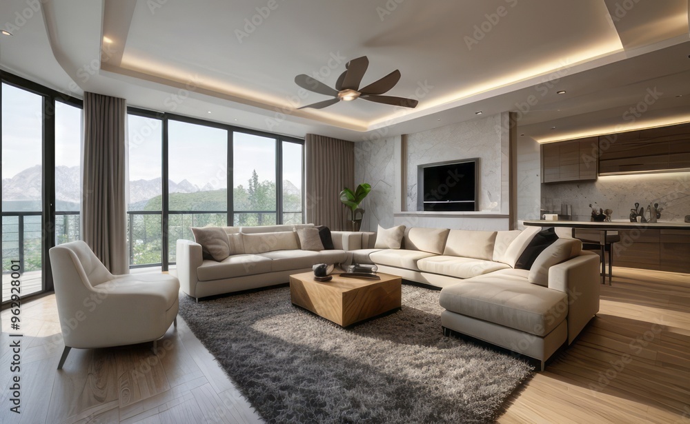 Fototapeta premium modern luxury living room interior design