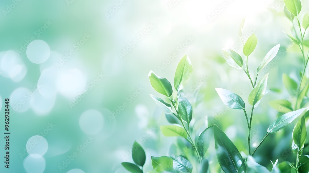 Green Leaves and Bokeh Background Nature Abstract Green Leaves and Bokeh Background Nature Abstract