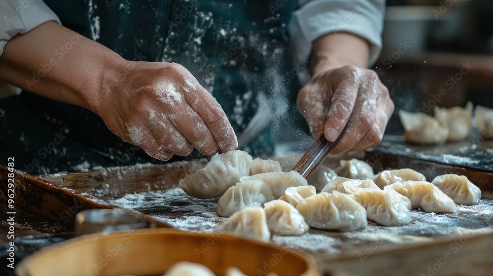 preparing chinese new year dumplings preparing chinese new year dumplings