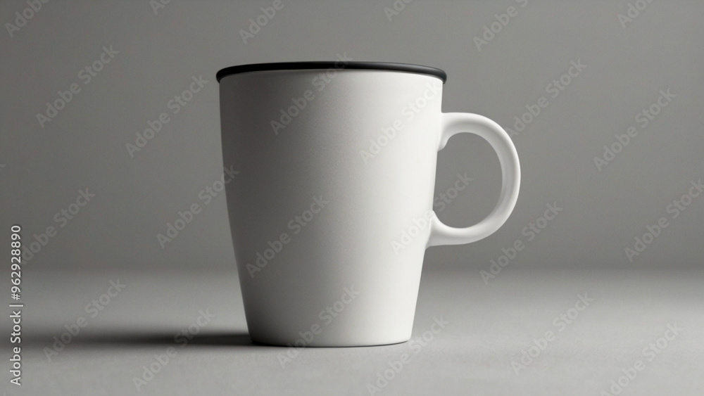 Fototapeta premium High quality minimal design print on demand empty one white coffee cup studio style