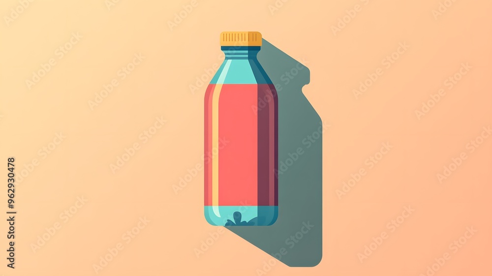 Water Bottle Illustration Minimalist Design Flat Style Water Bottle Illustration Minimalist Design Flat Style