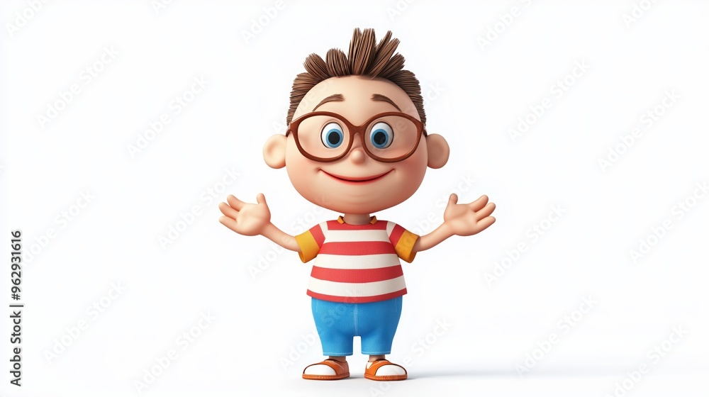 Funny cartoon man personage isolated stock photo on white background. Man with a smile Funny cartoon man personage isolated stock photo on white background. Man with a smile