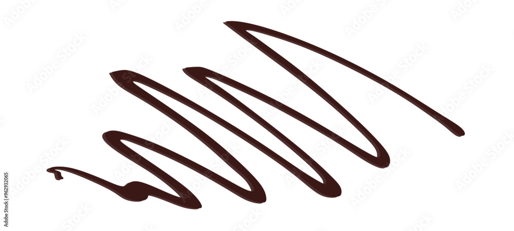 Liquid Chocolate syrup drizzle. isolated Vector. Liquid Chocolate syrup drizzle. isolated Vector.