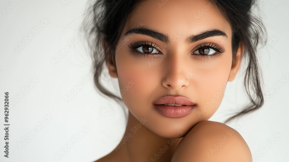 Beautiful Indian model isolated photo on white background.Portrait of Indian woman Beautiful Indian model isolated photo on white background.Portrait of Indian woman
