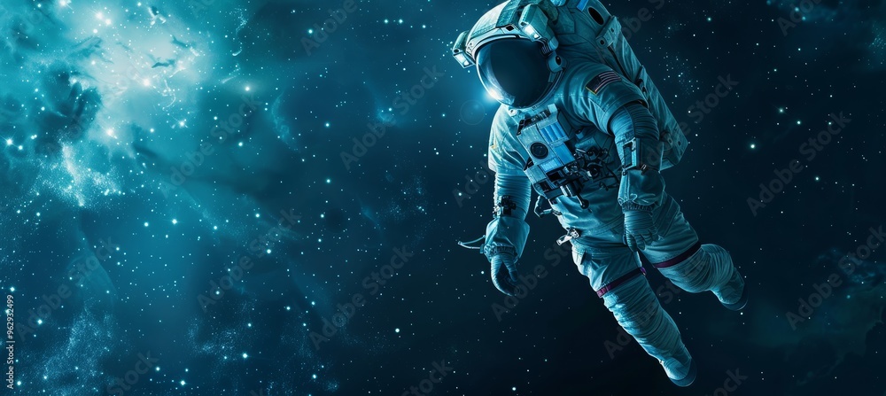 Astronaut experiencing the wonders of outer space Astronaut experiencing the wonders of outer space