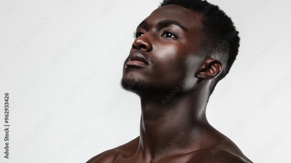 Model isolated photo on white background. Black man isolated photo on white background Model isolated photo on white background. Black man isolated photo on white background