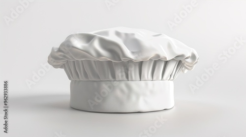 A detailed chef hat with realistic shadows and textures on a pure white background.