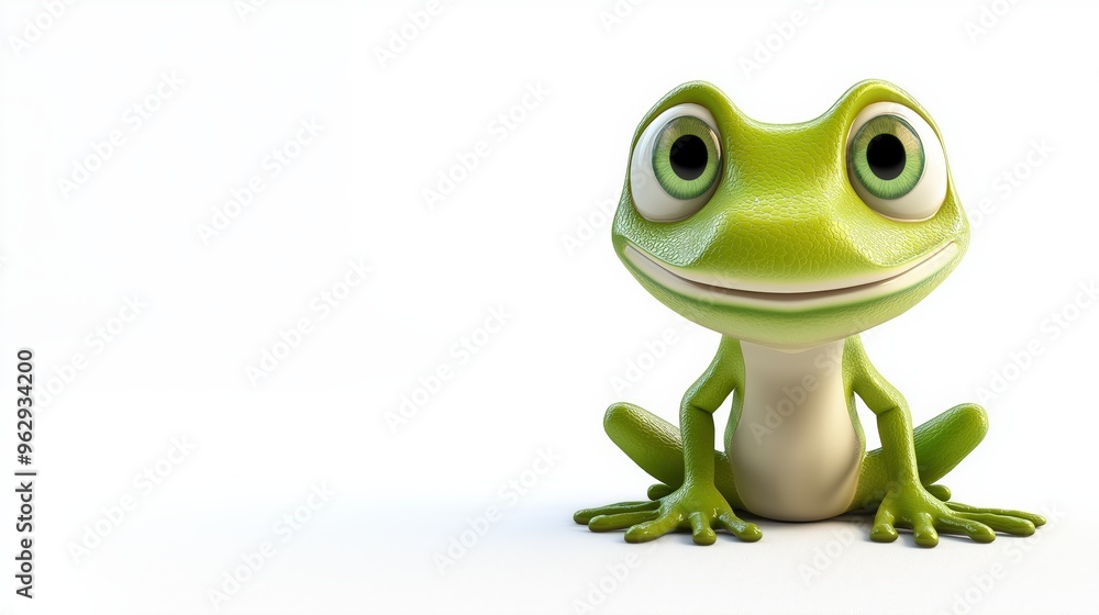 Obraz premium 3d funny cartoon giraffe personage isolated stock photo. Funny animals with smile.