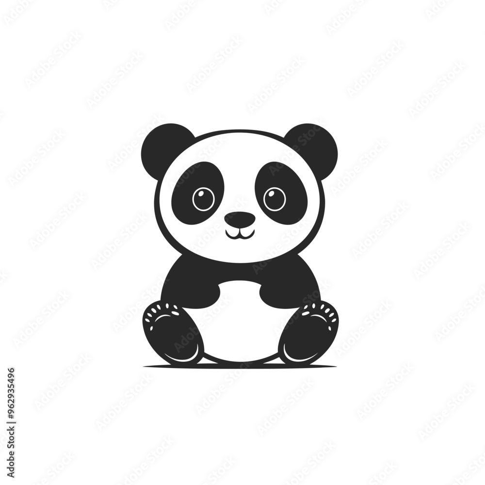 Panda vector isolated Panda vector isolated