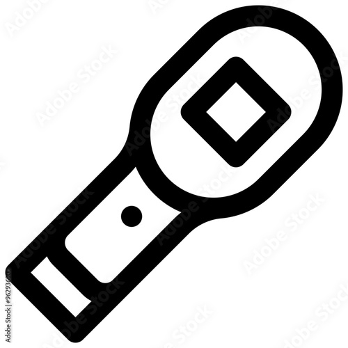 Forehead thermometer. Editable stroke vector icon.
