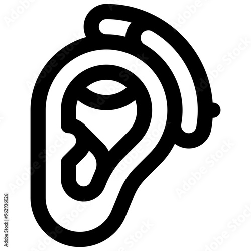 Hearing aid. Editable stroke vector icon.