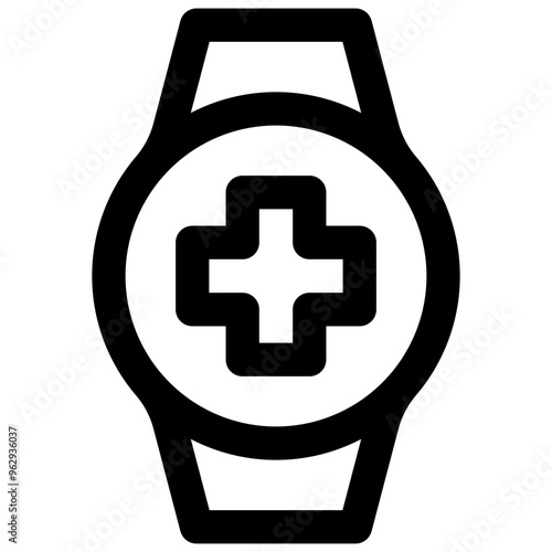 Medical alert system. Editable stroke vector icon.
