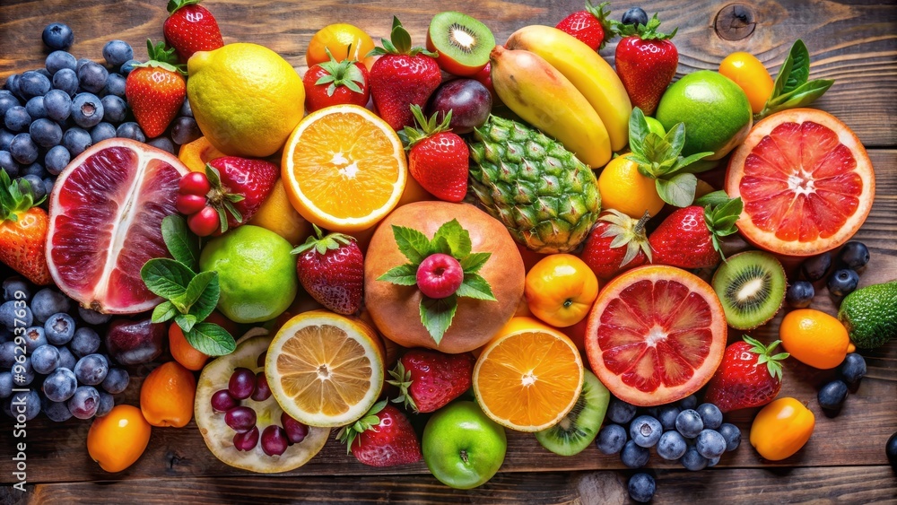 Vibrant fruit arrangement with a variety of colorful fruits, vibrant, fruit, arrangement, colorful, citrus, melon, berries Vibrant fruit arrangement with a variety of colorful fruits, vibrant, fruit, arrangement, colorful, citrus, melon, berries