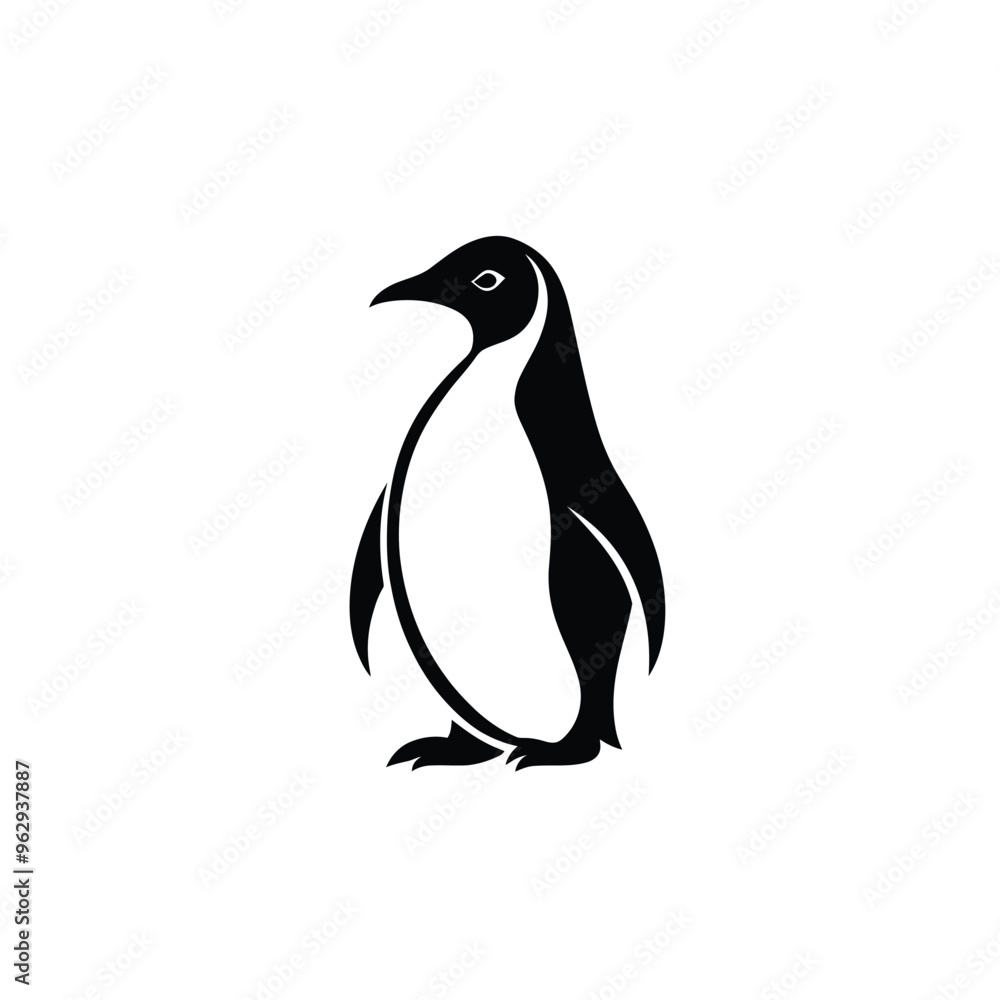 Naklejka premium Black Penguin Vector