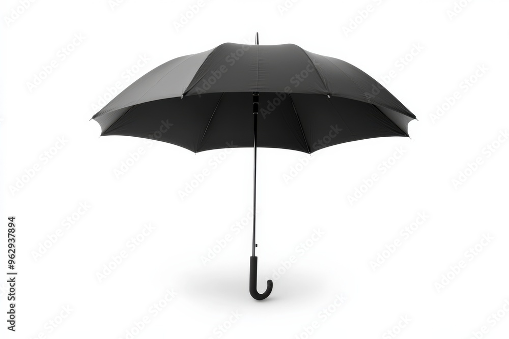 Black Umbrella. Clipping Path Included for Isolated Classic Black Umbrella on White Background Black Umbrella. Clipping Path Included for Isolated Classic Black Umbrella on White Background