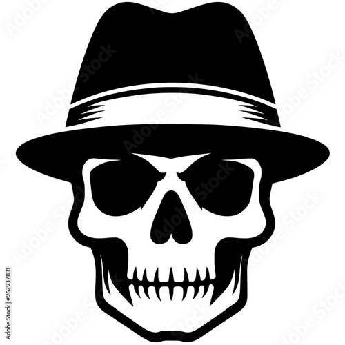 Mafia skull silhouette