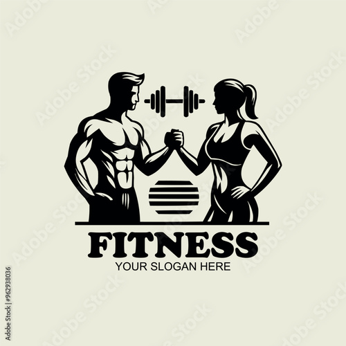 Fitness Center logo. Sport and fitness logo Design