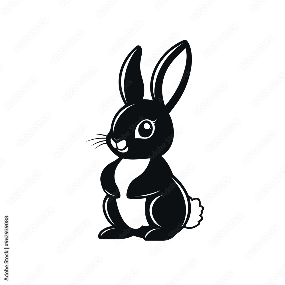 Obraz premium Black rabbit vector