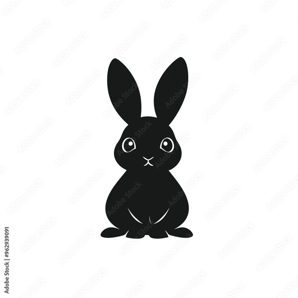 Fototapeta premium Black rabbit vector