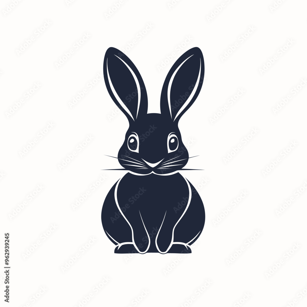 Fototapeta premium Black rabbit vector