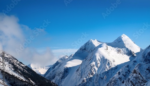 Snowy mountains with clear sky