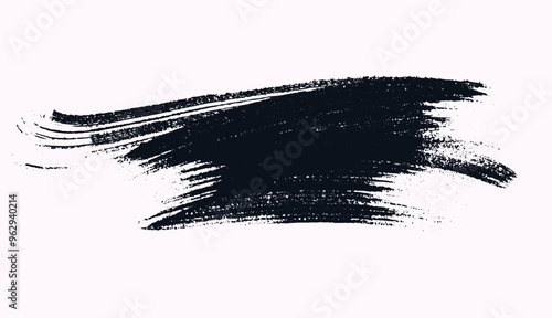 Japanese brush stroke abstract. Dry paint brush stroke texture on white background, simple black ink. Paint black strokes brush texture with space for your own text.