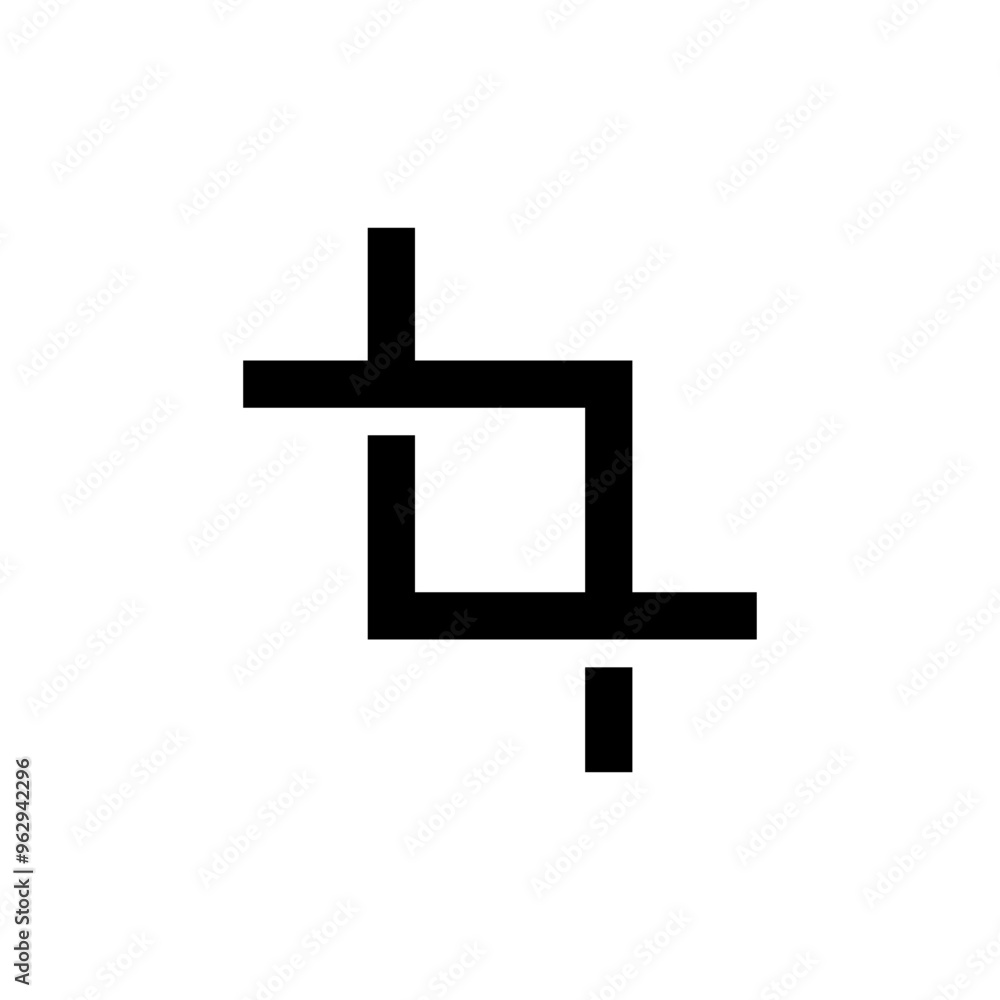 Crop tool icon isolated on white background. Cropping sign symbol Crop tool icon isolated on white background. Cropping sign symbol