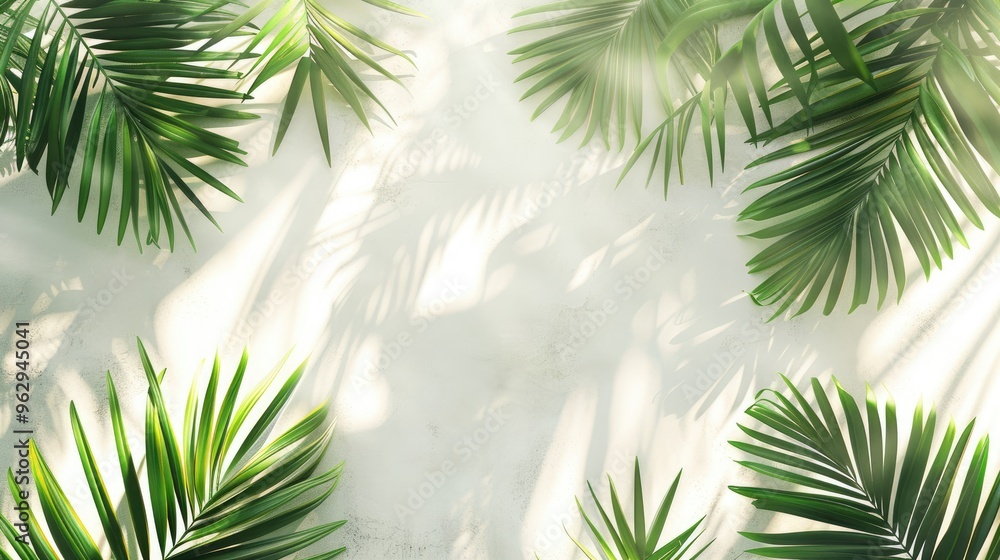 Obraz premium Coconut leaf from above background