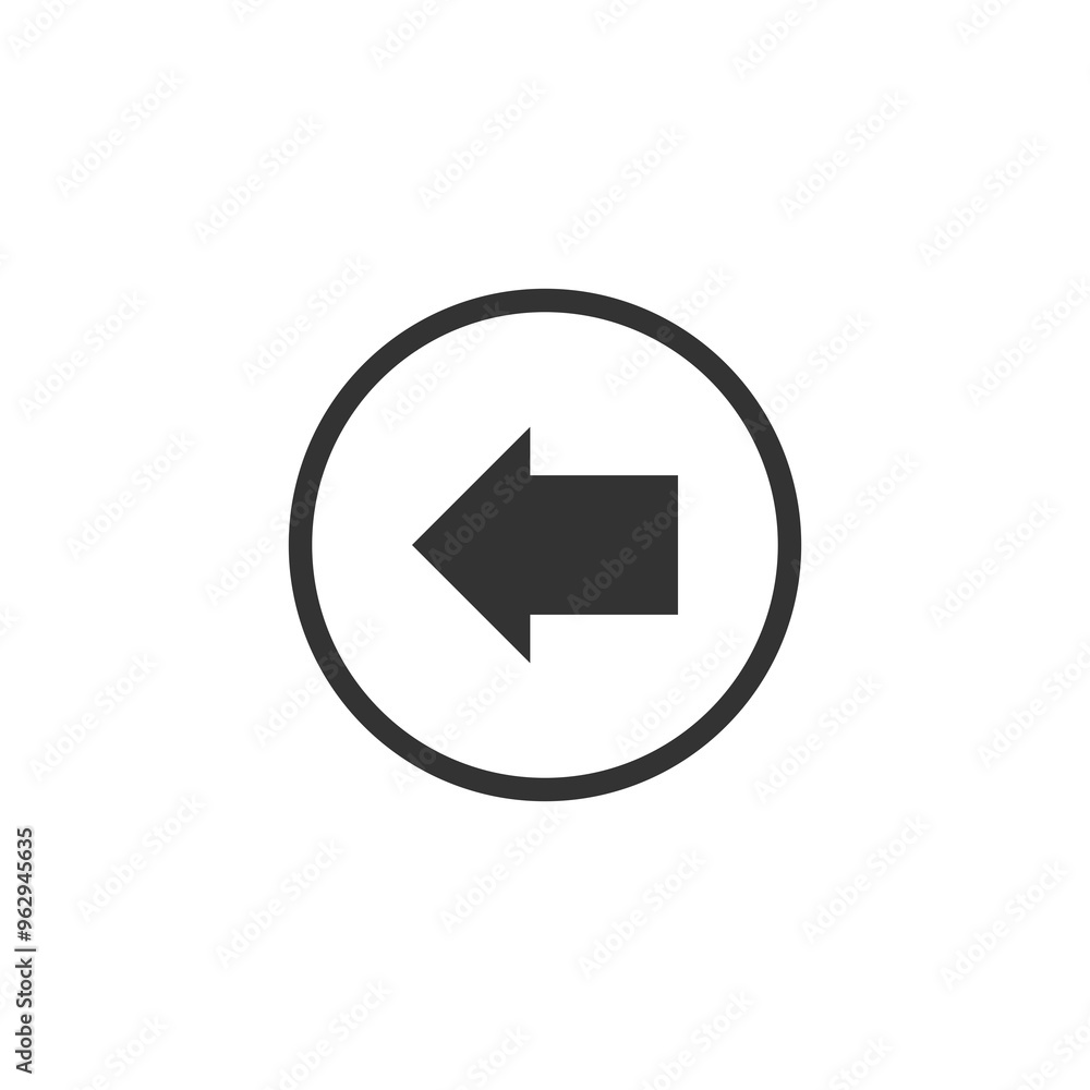 Arrow left icon isolated on transparent background Arrow left icon isolated on transparent background