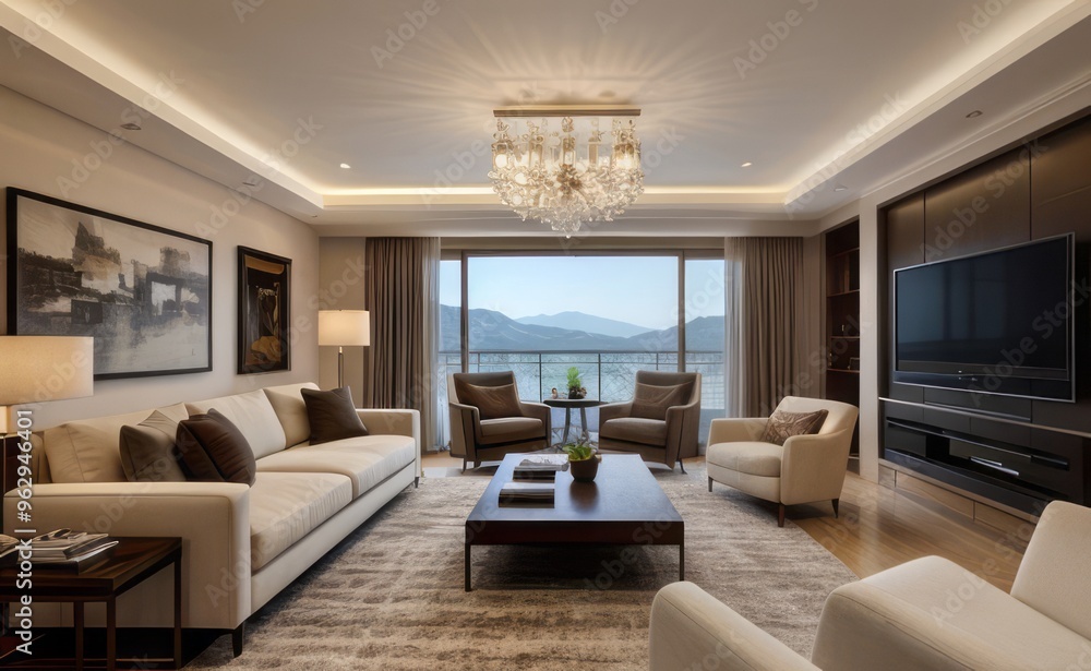 Fototapeta premium Modern luxury living room interior design