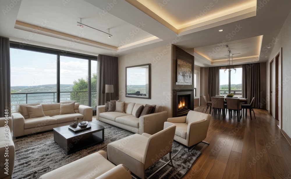 Fototapeta premium Modern luxury living room interior design