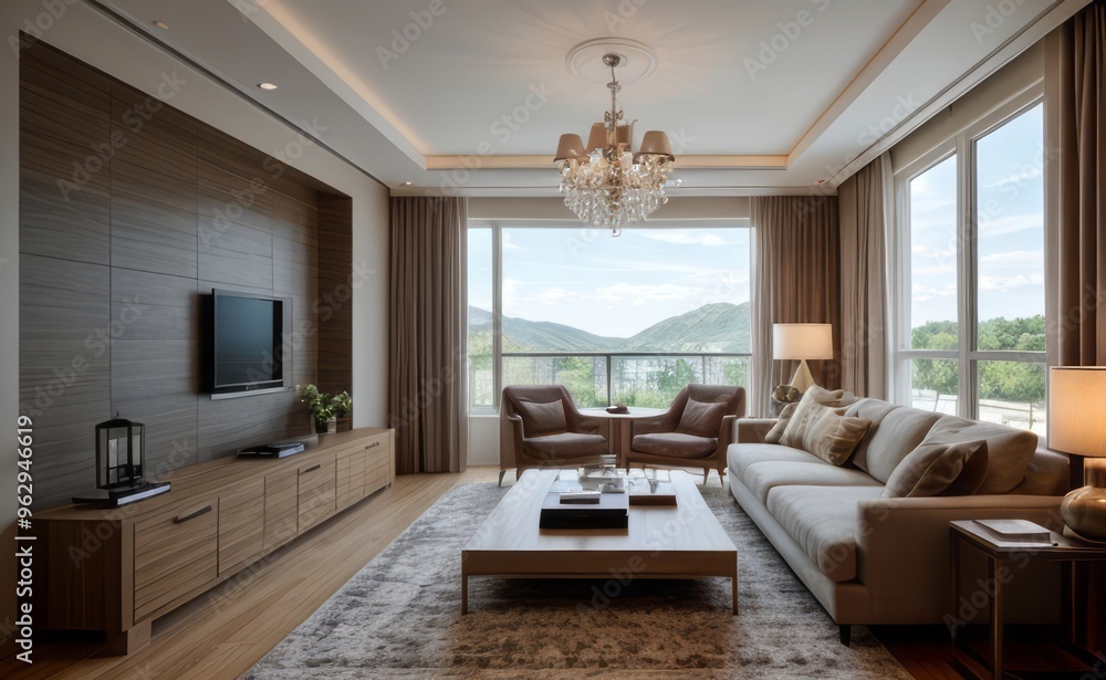 Fototapeta premium Modern luxury living room interior design