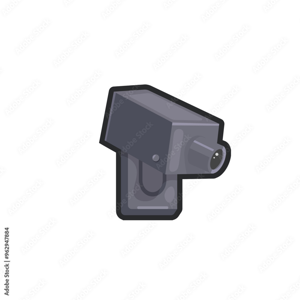 cctv camera in outline flat vector design. cctv camera in outline flat vector design.