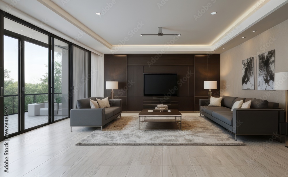 Fototapeta premium Modern luxury living room interior design