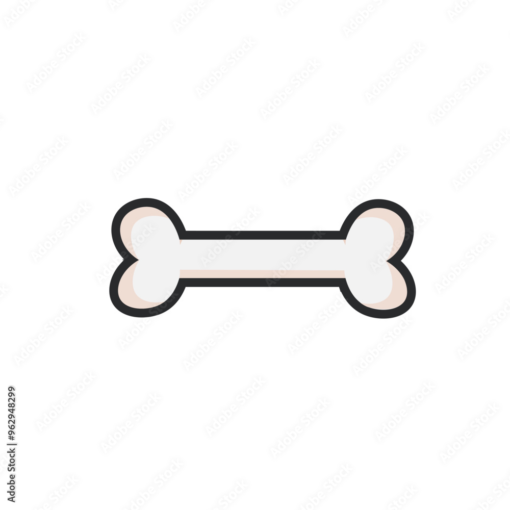 single bone in outline flat vector design single bone in outline flat vector design