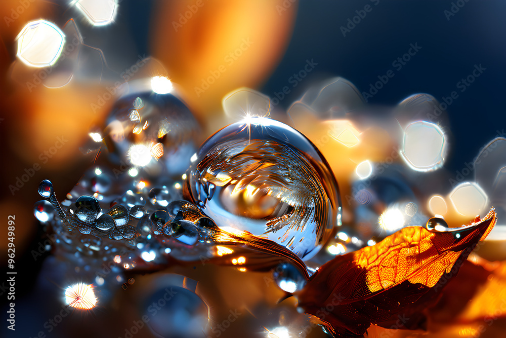 sunlit water drops on yellow leaves, close-up, macro, reflection, autumn weather, rainy season, dew, golden time, bokeh, glare, fall, amazing nature, sparkling, september sunlit water drops on yellow leaves, close-up, macro, reflection, autumn weather, rainy season, dew, golden time, bokeh, glare, fall, amazing nature, sparkling, september