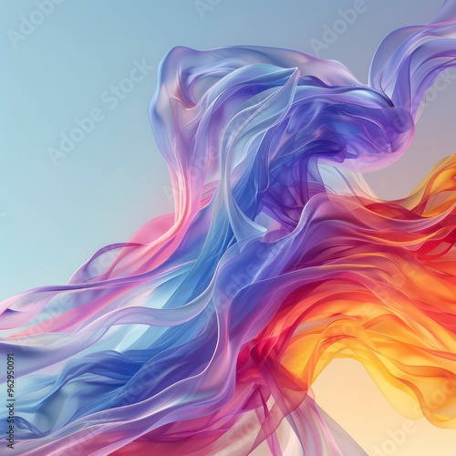 colorful wavy light smoke