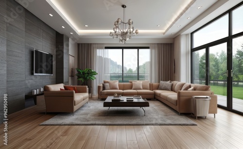 Wallpaper Mural Modern luxury living room interior design Torontodigital.ca